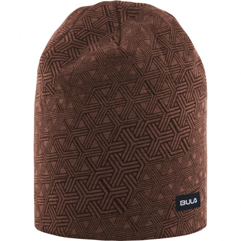 Bula Geo Printed Wool Beanie Walnut Brown