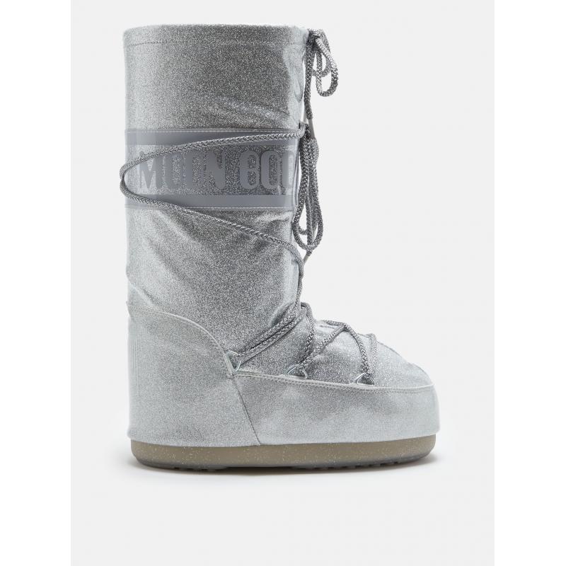 Moon Boot MB Icon Glitter Dame -Sølv Glitter