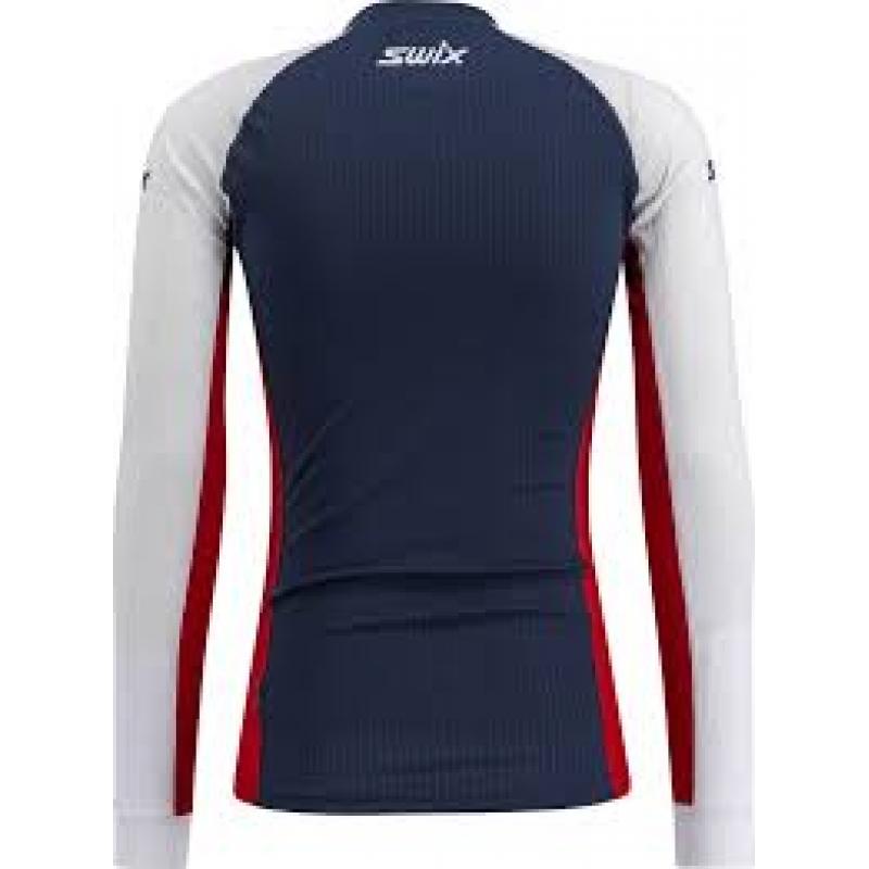 Swix Racex Classic Long Sleeve Herre Dark Navy/Bright White - Bilde 2