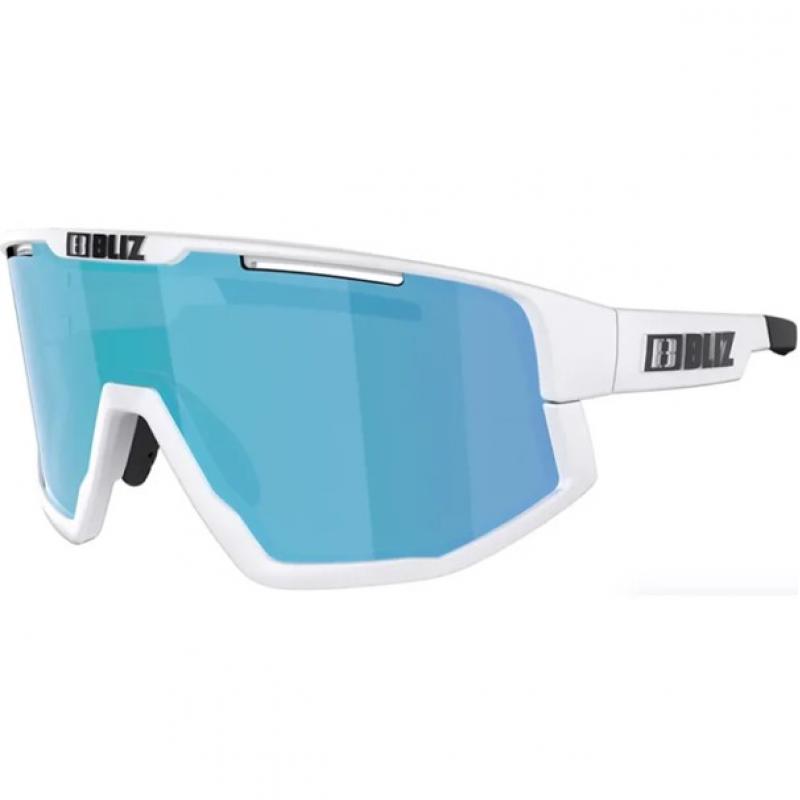 BLIZ Fusion Small Matt White w/Smoke&Blue Mirror