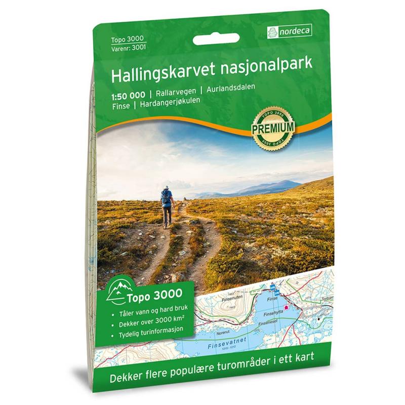 Nordeca Hallingskarvet nasjonalpark 1:50 000