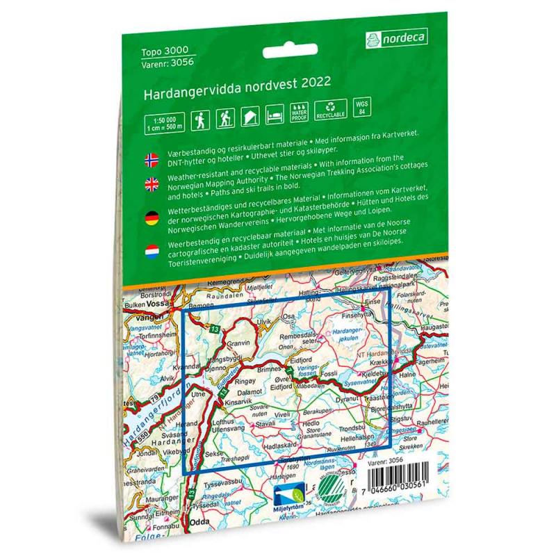 Nordeca Hardangervidda nordvest 1:50 000 - Bilde 2