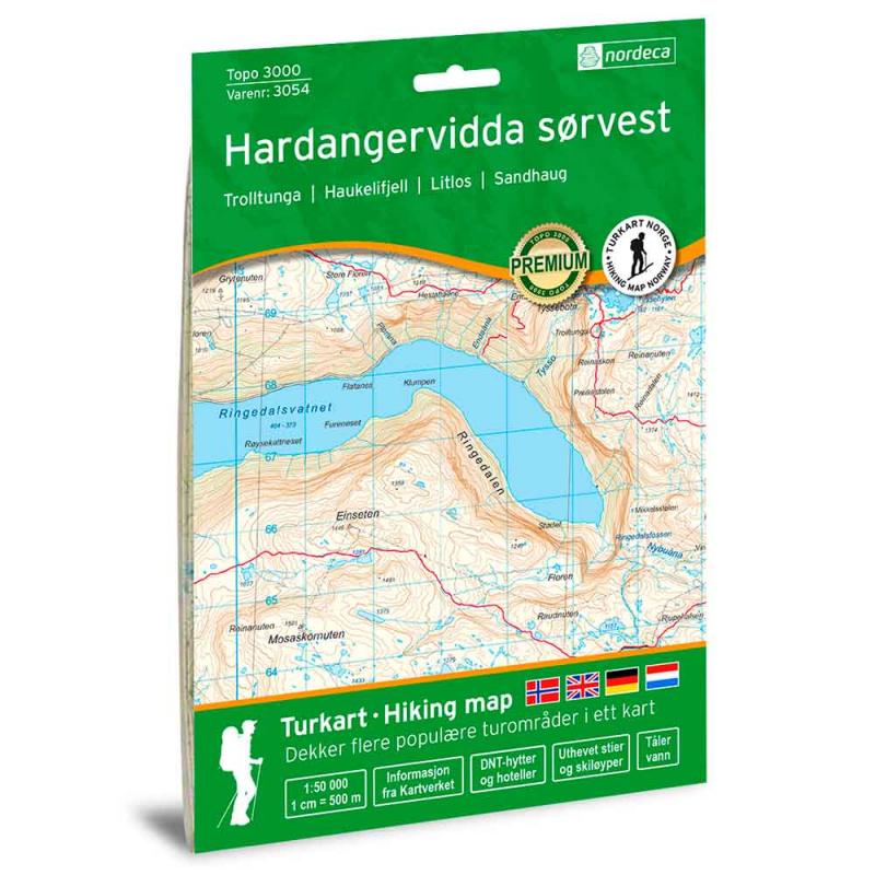 Nordeca Hardangervidda sørvest 1:50 000
