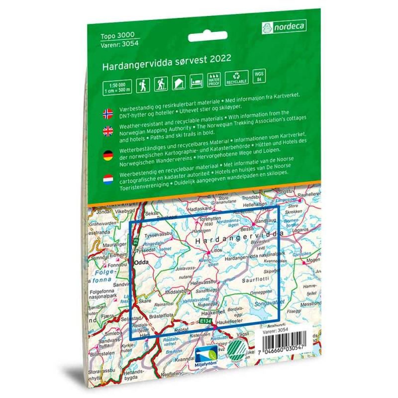 Nordeca Hardangervidda sørvest 1:50 000 - Bilde 2
