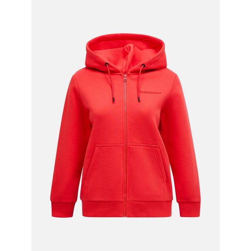 Peak Performance Original Small Logo Zip Dame Briliant Red