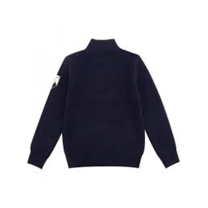 WoolLand Hemsedal knitted half zip Barn Dark Blue - Bilde 2