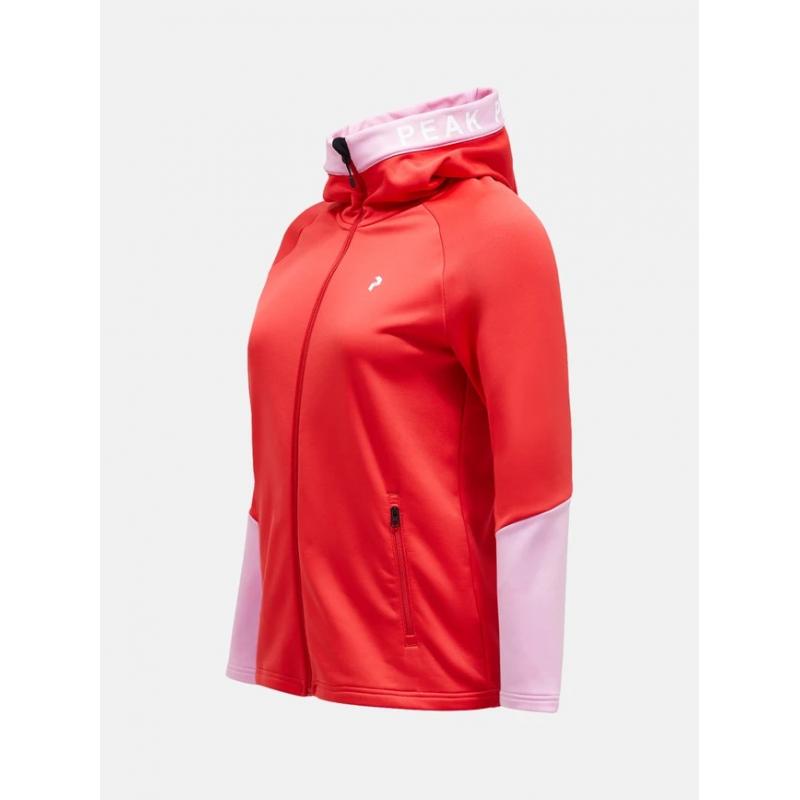 Peak Performance Rider Zip Fleece Jacket Dame Briliant Red - Bilde 2
