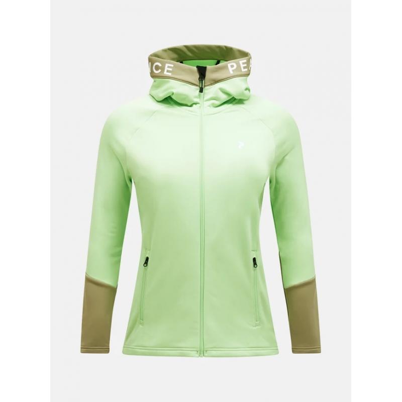 Peak Performance Rider Zip Fleece Jacket Dame Vivid Green/Sand