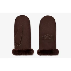UGG Shearling Embroider Mitten Dame Mørk brun